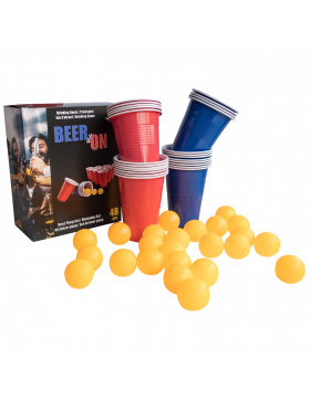 Beer Pong Set 48tlg Trinkspiel Partyspiel 24 Cups 24...