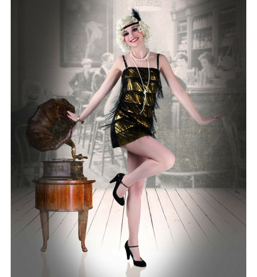 Damen Kostüm Juwel Gold, Stiel 20er Jahre  Größe M Karneval 2021 Fasching