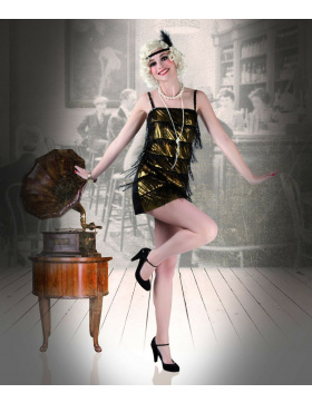 Damen Kostüm Juwel Gold, Stiel 20er Jahre...