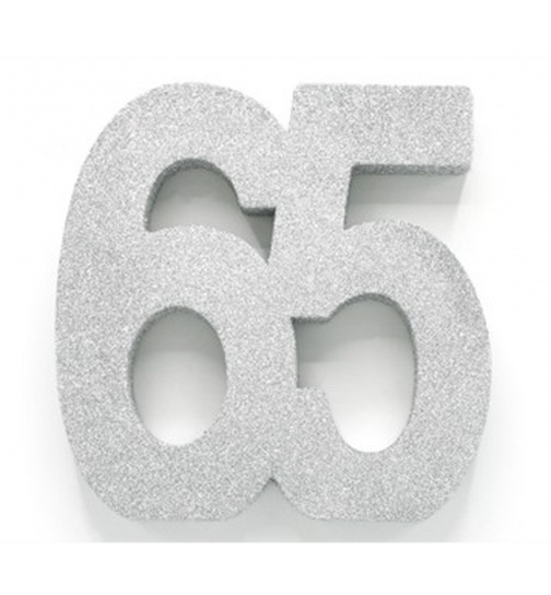 Tischdekoration Silber 65 , Jubiläum Geburtstag Deko Zahl 65 Tischdeko