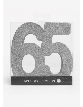 Tischdekoration Silber 65 , Jubiläum Geburtstag Deko Zahl 65 Tischdeko