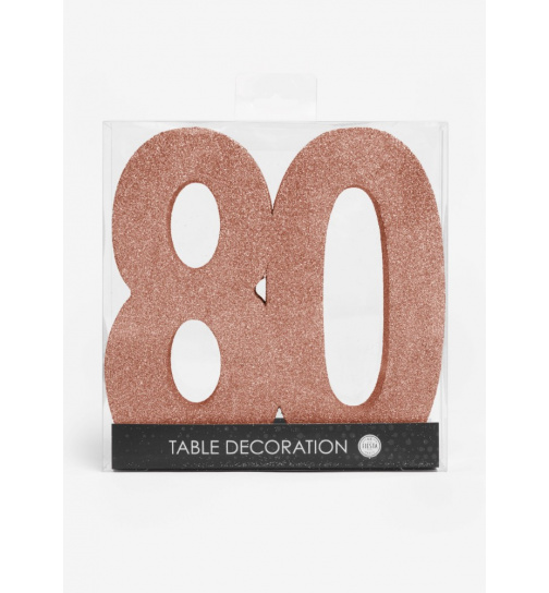 Tischdekoration Roségold 80 – Geburtstag Jubiläum Tischdeko Zahl 80