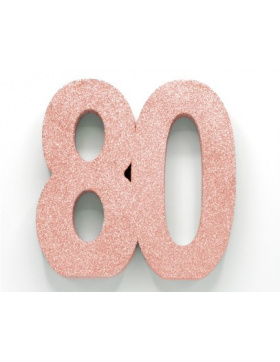 Tischdekoration Roségold 80 – Geburtstag Jubiläum Tischdeko Zahl 80